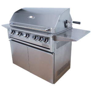 BÅTSKÄR gas grill with side burner, outdoor/dark gray, 471/4x235/8